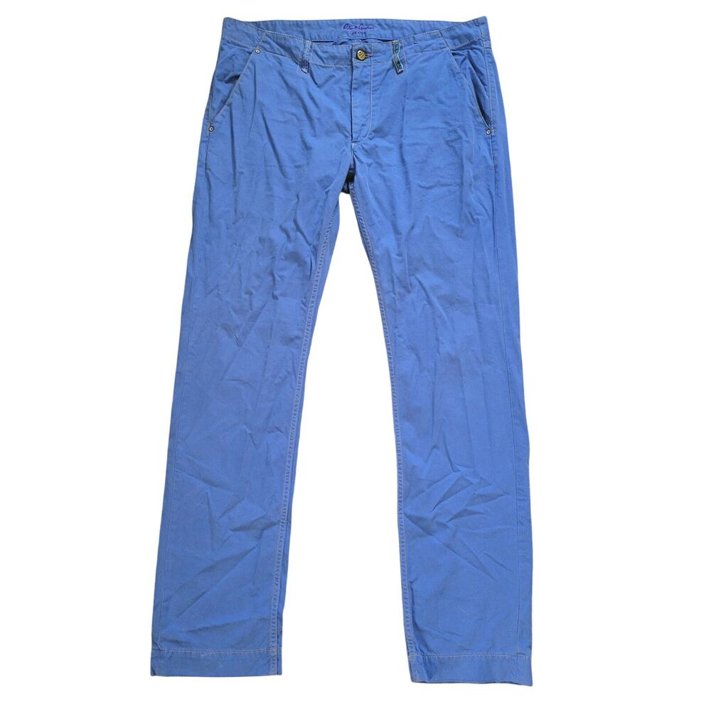 Robert Graham Jeans Mens 38 Slim Straight Leg Bright Blue/Purple Designer
